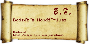 Bodzás Honóriusz névjegykártya